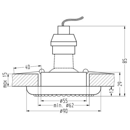 Infälld Belysning SOC 1xGU10/50W/230V