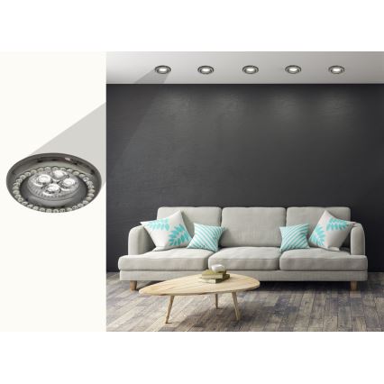 Infälld Belysning SOC 1xGU10/50W/230V svart