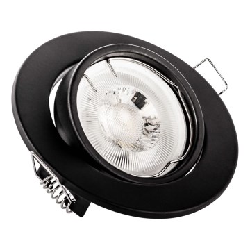 Infälld downlight 1xGU10/MR16/10W/230V Ø 9 cm svart
