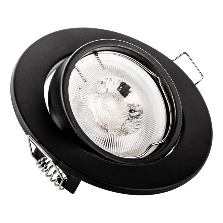 Infälld downlight 1xGU10/MR16/10W/230V Ø 9 cm svart