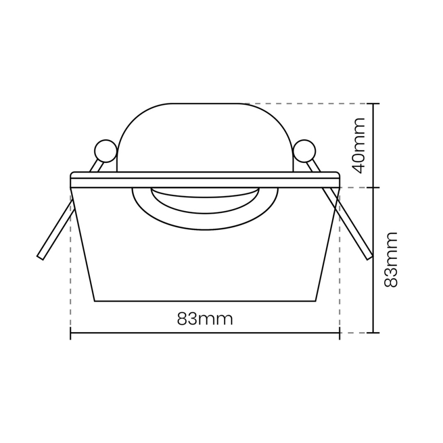 Infälld lampa EYE 1xGU10/25W/230V fyrkant  vit