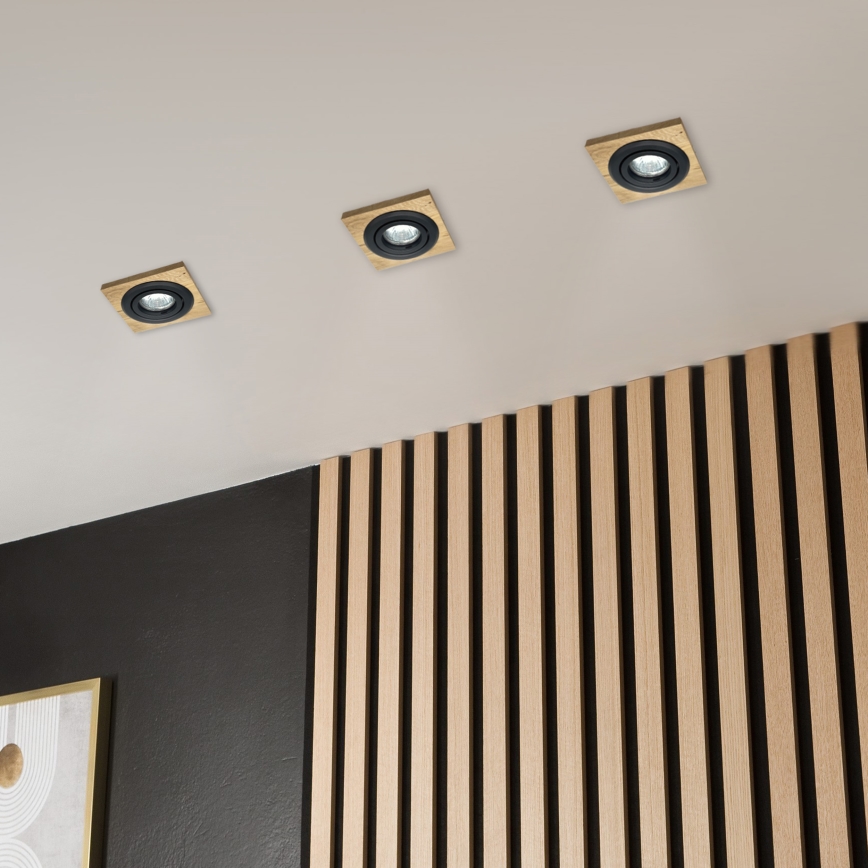 Infälld lampa TOBBY 1xG9/20W/230V 11,5x11,5 cm ek/svart