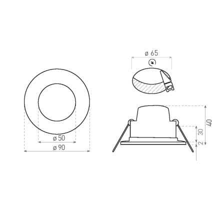 Infälld LED badrumsbelysning BONO LED/5W/230V 3000K IP65 svart