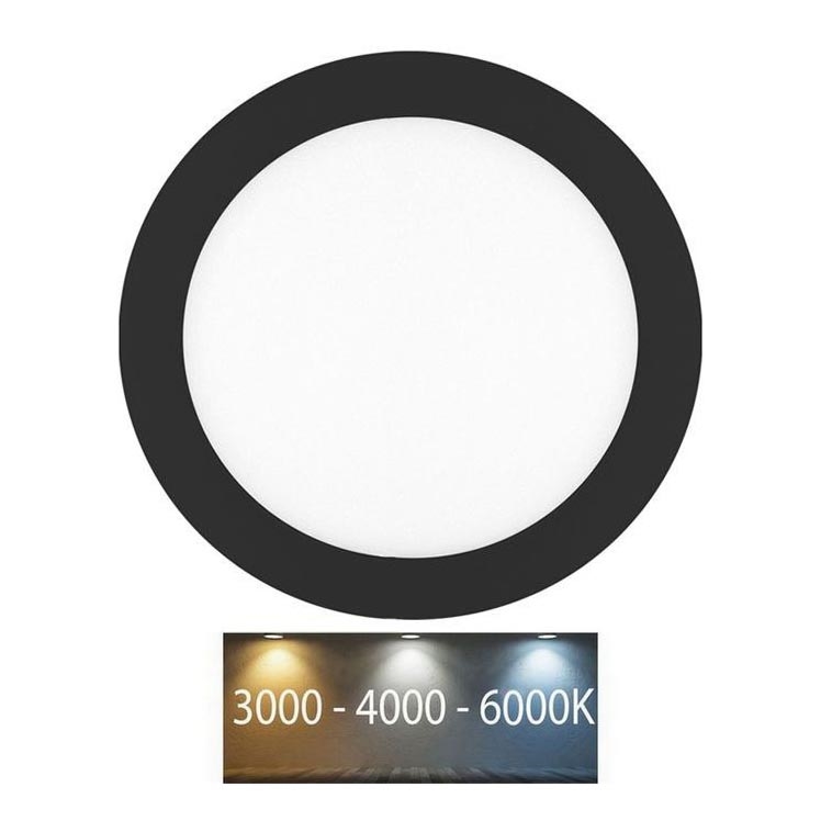 Infälld LED badrumsbelysning LADA LED/18W/230V 3000/4000/6000K diameter 22 cm IP44 svart
