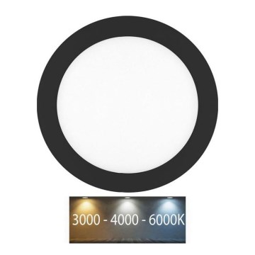 Infälld LED badrumsbelysning LADA LED/25W/230V 3000/4000/6000K diameter 30 cm IP44 svart