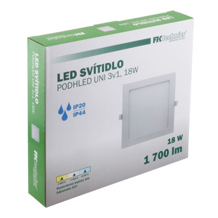 Infälld LED badrumsbelysning LED/18W/230V 3000/4000/6000K IP44