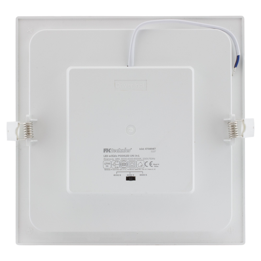 Infälld LED badrumsbelysning LED/24W/230V 3000/4000/6000K IP44