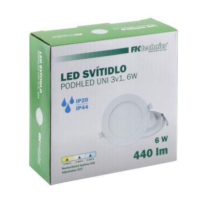 Infälld LED badrumsbelysning LED/6W/230V 3000/4000/6000K IP44