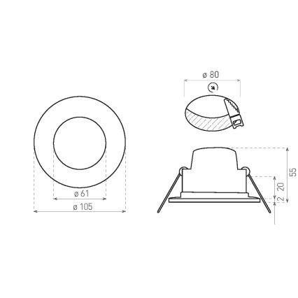Infälld LED badrumsbelysning BONO LED/8W/230V 4000K IP65 svart