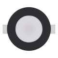 Infälld LED badrumsbelysning LORI LED/4,5W/230V IP65 2700/4000K diameter 8,5 cm svart