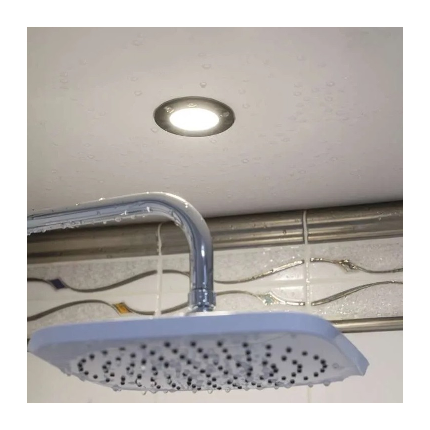 Infälld LED badrumsbelysning LORI LED/4,5W/230V IP65 2700/4000K diameter 8,5 cm svart