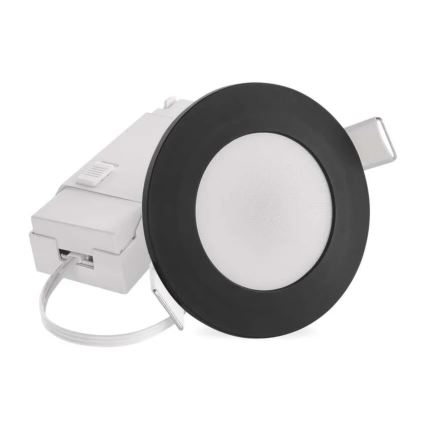 Infälld LED badrumsbelysning LORI LED/4,5W/230V IP65 2700/4000K diameter 8,5 cm svart