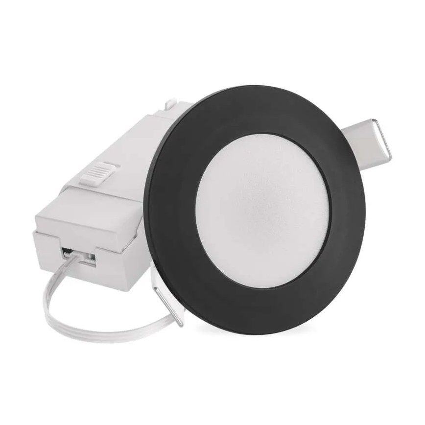 Infälld LED badrumsbelysning LORI LED/4,5W/230V IP65 2700/4000K diameter 8,5 cm svart