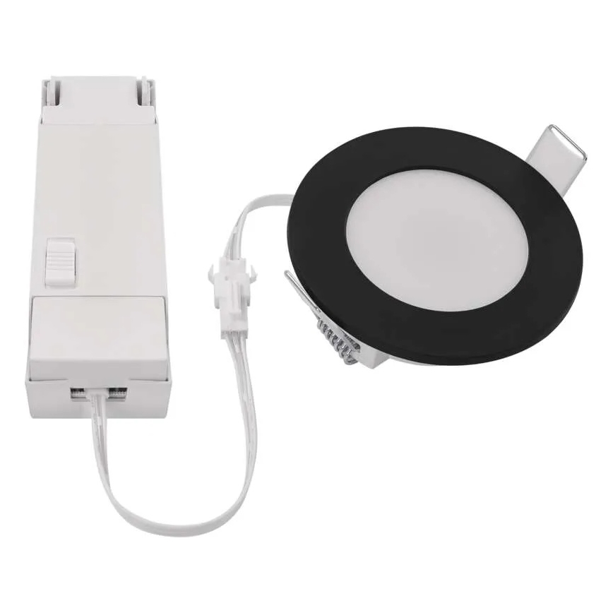 Infälld LED badrumsbelysning LORI LED/4,5W/230V IP65 2700/4000K diameter 8,5 cm svart