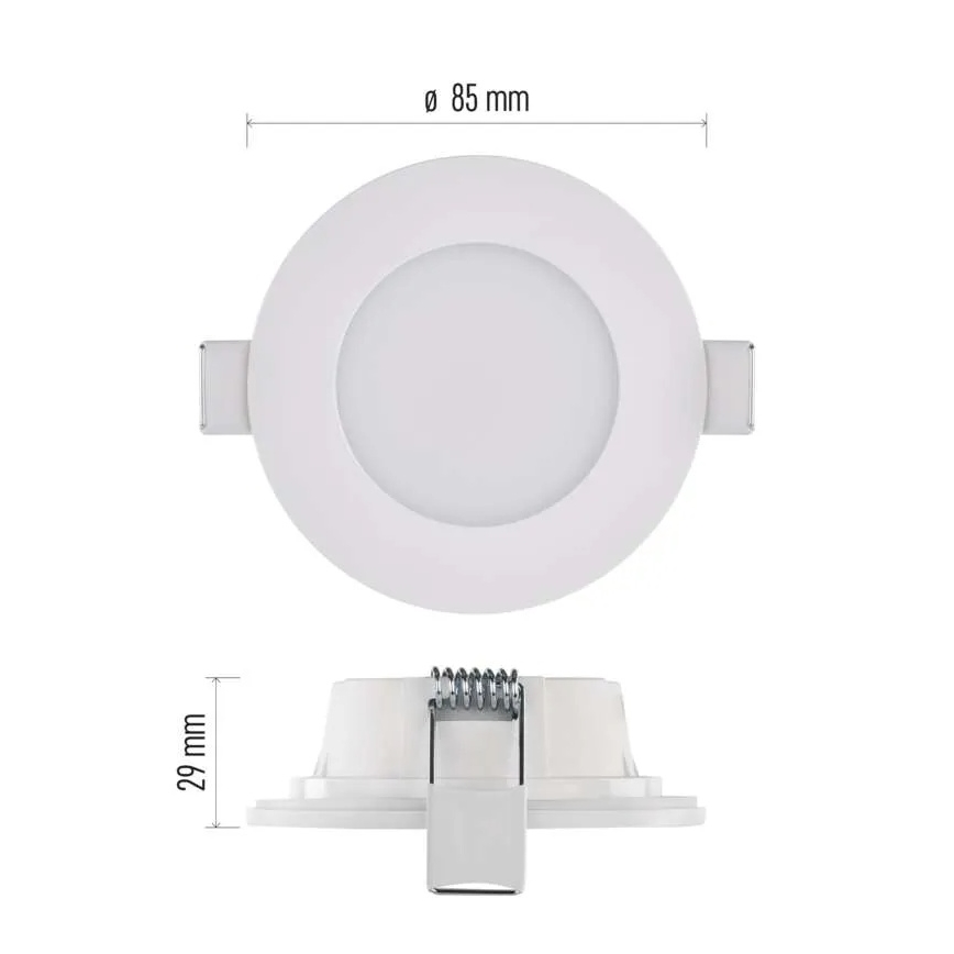 Infälld LED badrumsbelysning LORI LED/4,5W/230V IP65 2700/4000K diameter 8,5 cm vit