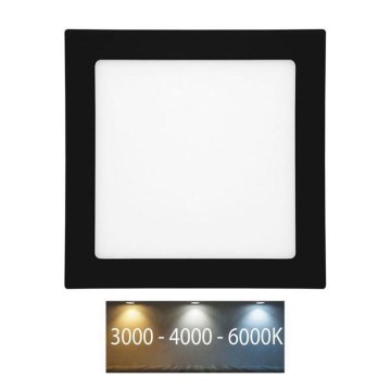 Infälld LED badrumsbelysning RAFA LED/18W/230V 3000/4000/6000K 22x22 cm IP44 svart