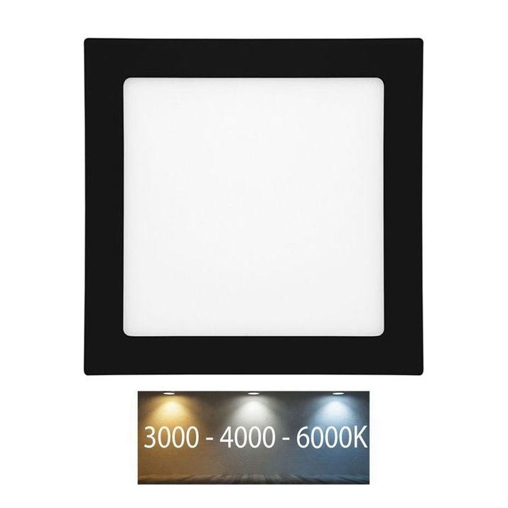 Infälld LED badrumsbelysning RAFA LED/18W/230V 3000/4000/6000K 22x22 cm IP44 svart