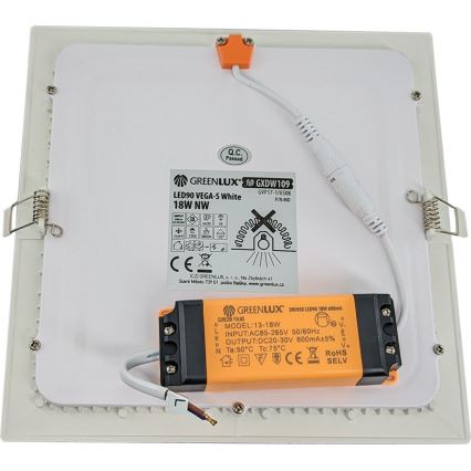Infälld LED badrumsbelysning VEGA LED/18W/230V 3800K 22,5 cm IP44