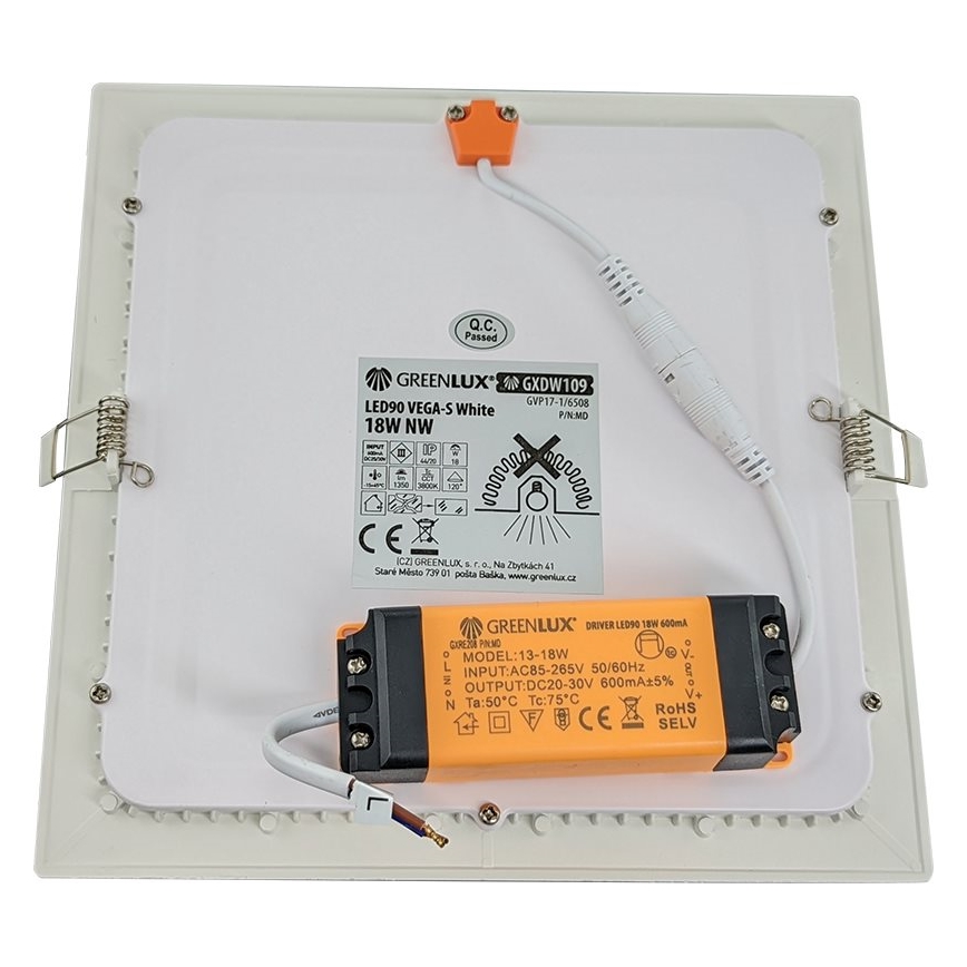 Infälld LED badrumsbelysning VEGA LED/18W/230V 3800K 22,5 cm IP44