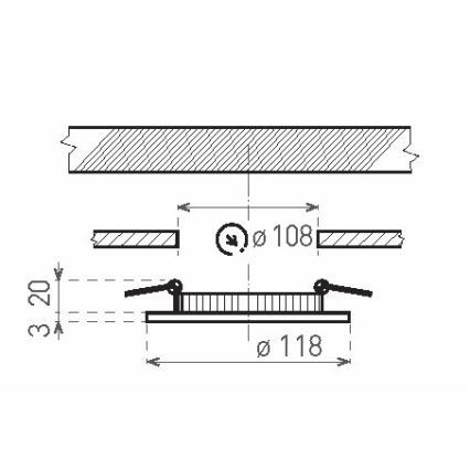 Infälld LED badrumsbelysning VEGA LED/6W/230V 3800K diameter 11,8 cm IP44