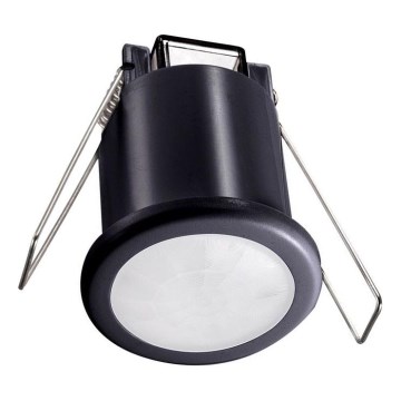 Infälld rörelsesensor PIR 360° 400W/230V svart