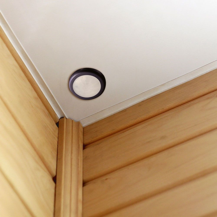 Infälld rörelsesensor PIR 360° 400W/230V svart