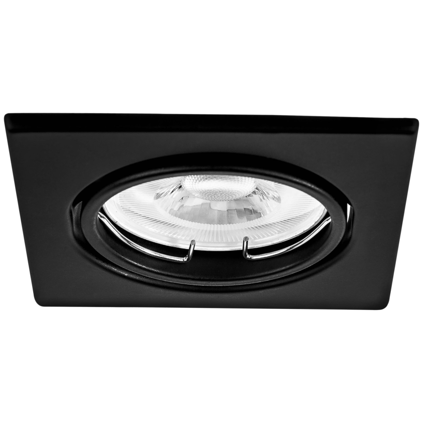 Infälld takarmatur 1xGU10/MR16/10W/230V 9x9 cm svart