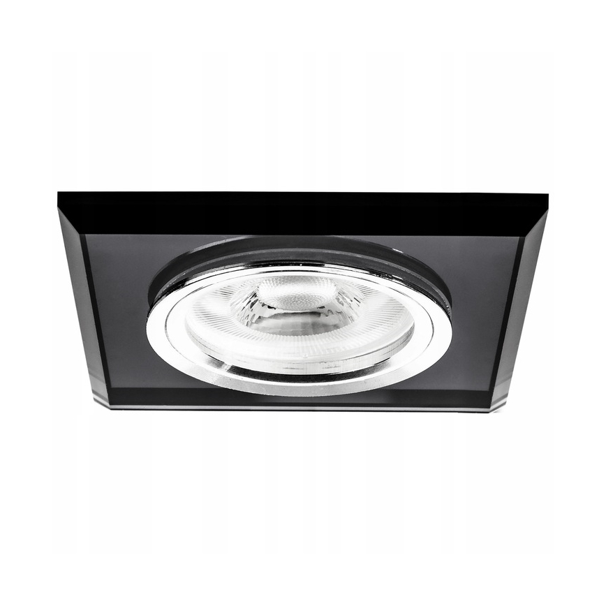 Infälld takarmatur 1xGU10/MR16/10W/230V 9x9 cm svart