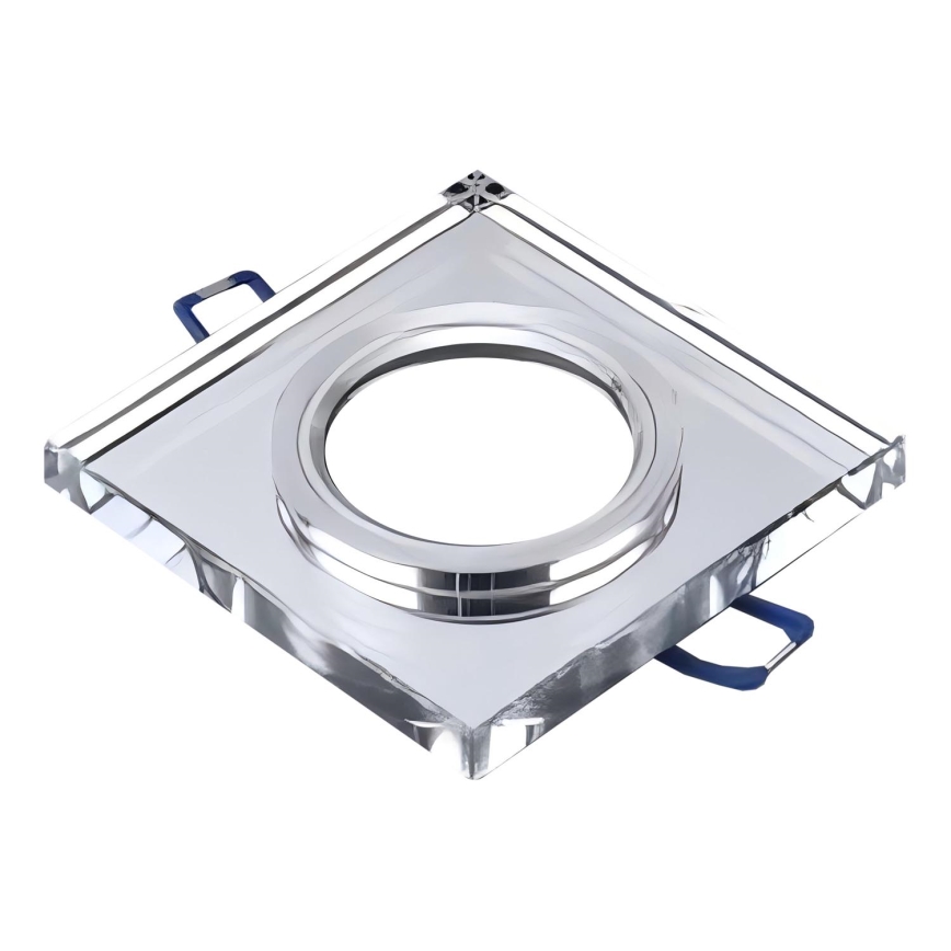 Infälld taklampa 1xGU10/MR16/10W/230V 9x9 cm polerad krom