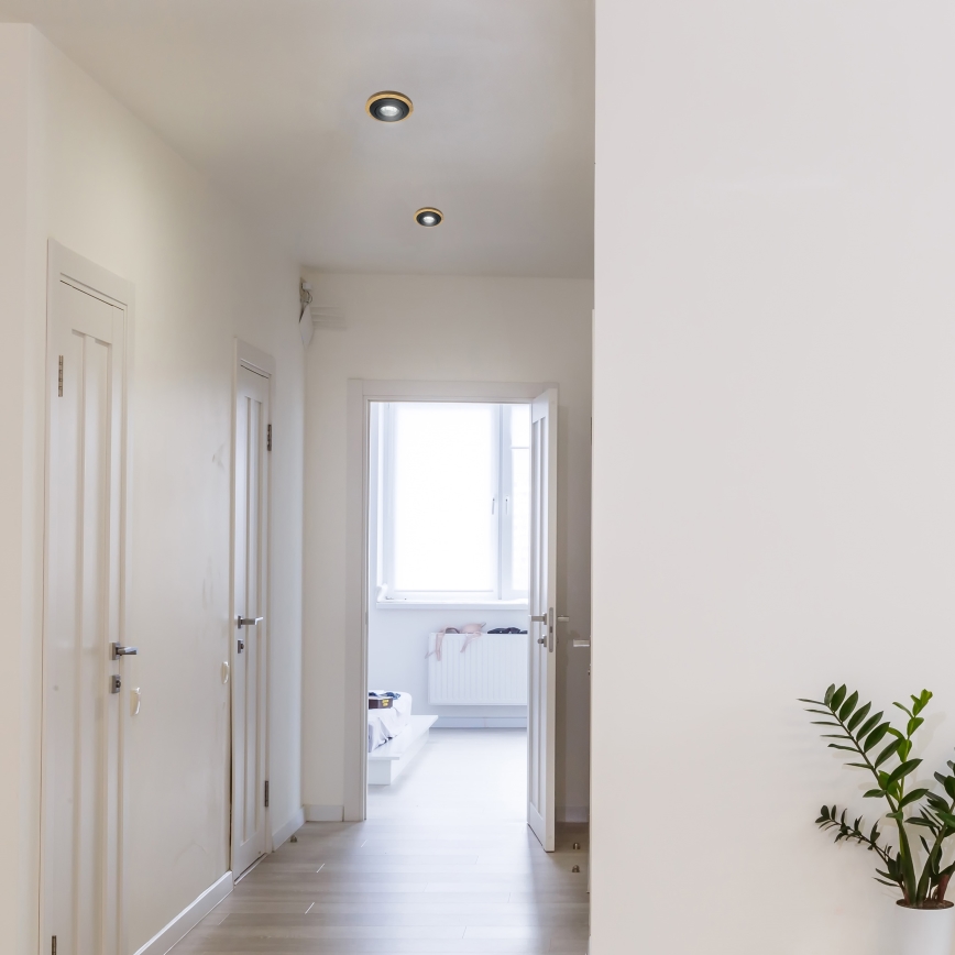 Infälld taklampa TOBBY 1xGU10/20W/230V Ø 11,5 cm ek/svart