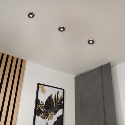 Infälld taklampa TOBBY 1xGU10/20W/230V Ø 11,5 cm ek/svart