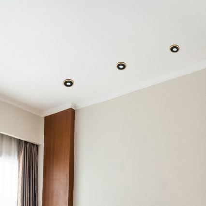 Infälld taklampa TOBBY 1xGU10/20W/230V Ø 11,5 cm ek/svart