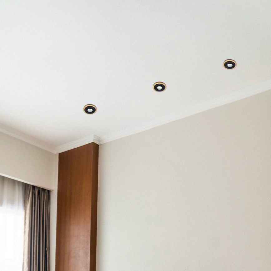 Infälld taklampa TOBBY 1xGU10/20W/230V Ø 11,5 cm ek/svart