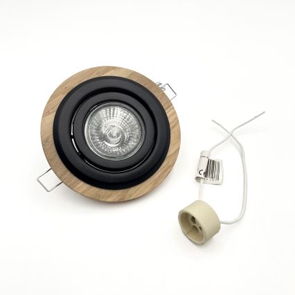 Infälld taklampa TOBBY 1xGU10/20W/230V Ø 11,5 cm ek/svart