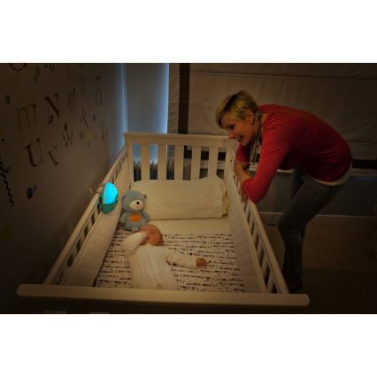 Infantino - Liten barnlampa med projektor 3xAA blå