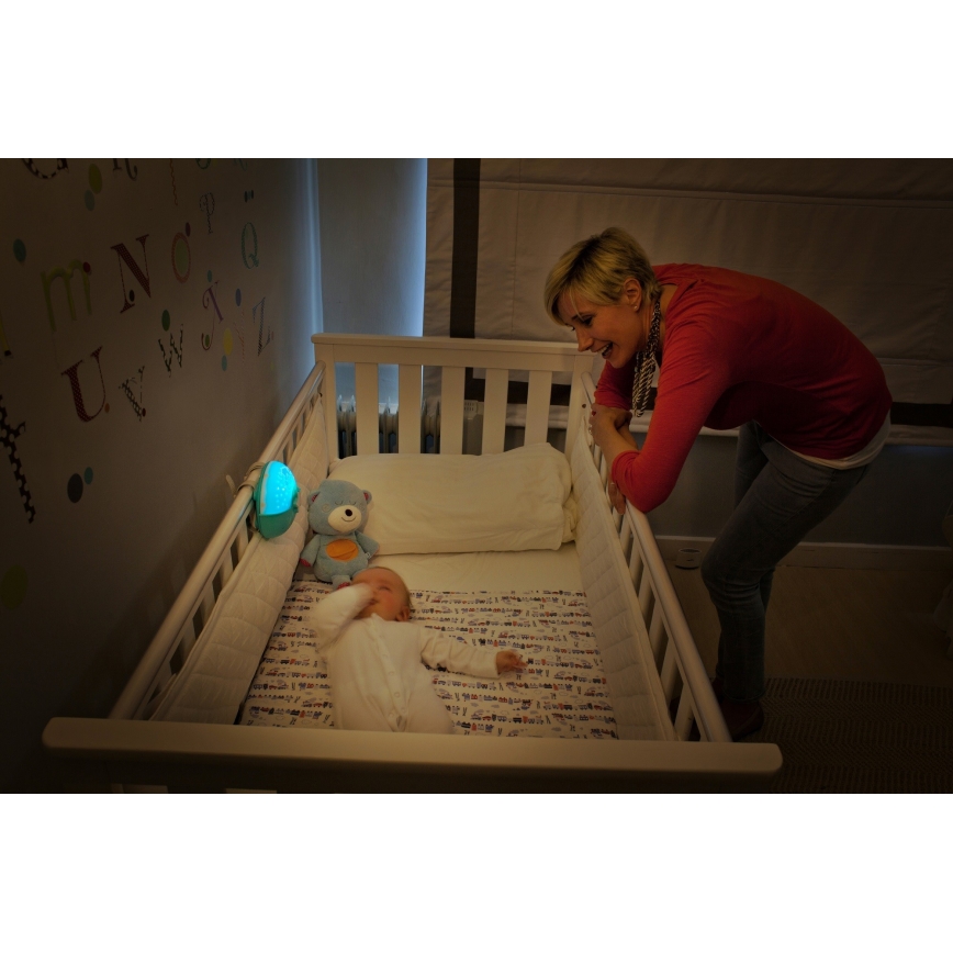Infantino - Liten barnlampa med projektor 3xAA blå