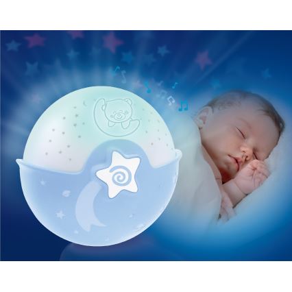 Infantino - Liten barnlampa med projektor 3xAA blå
