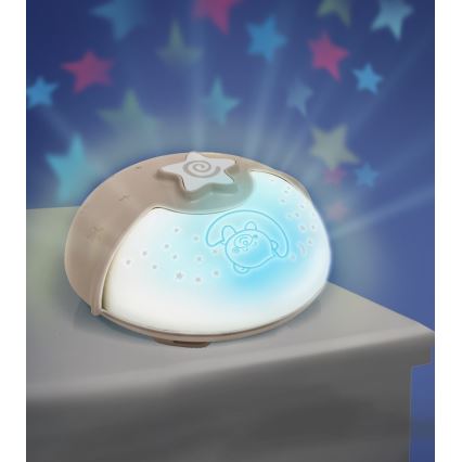 Infantino - Liten barnlampa med projektor 3xAA grå