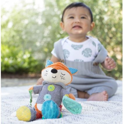Infantino - Plyschleksak med tuggleksak 30 cm male räv