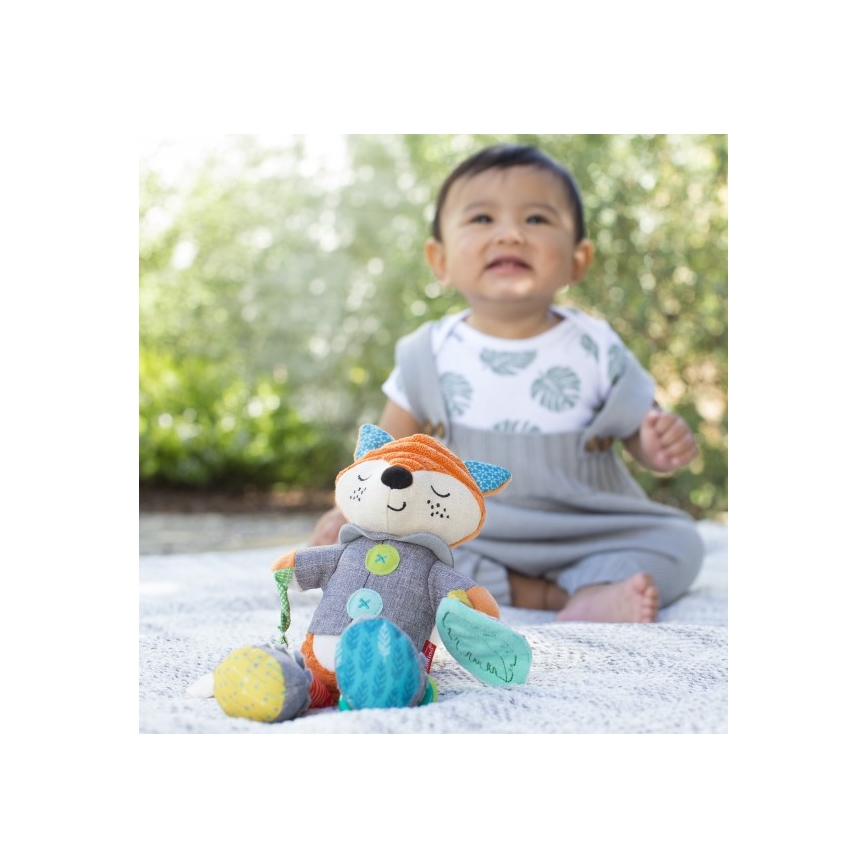 Infantino - Plyschleksak med tuggleksak 30 cm male räv