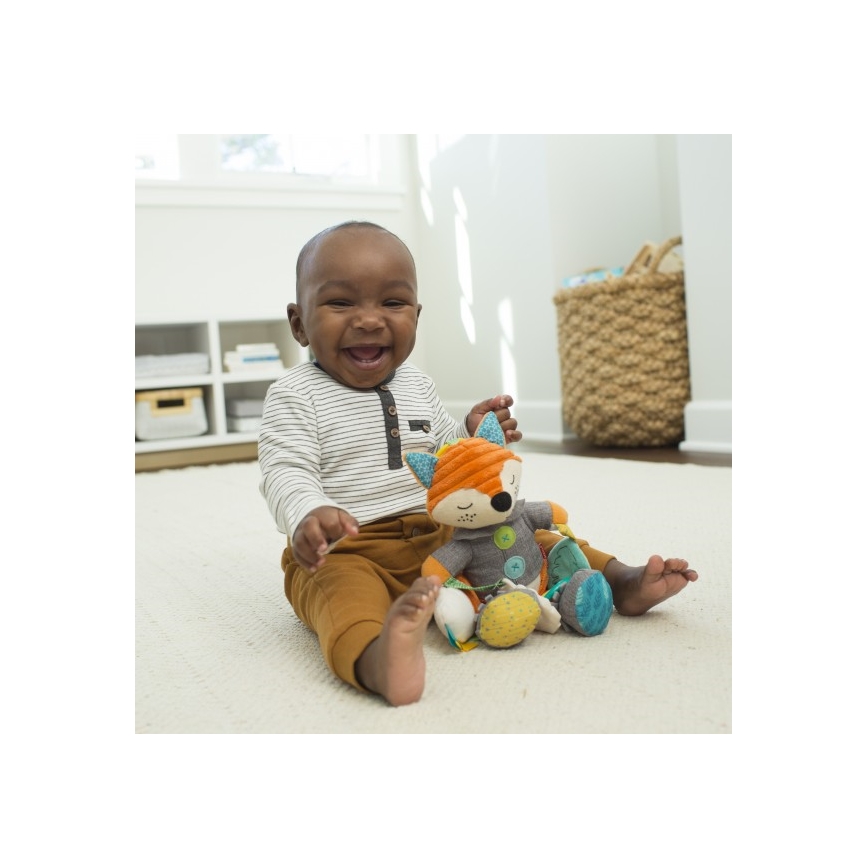Infantino - Plyschleksak med tuggleksak 30 cm male räv
