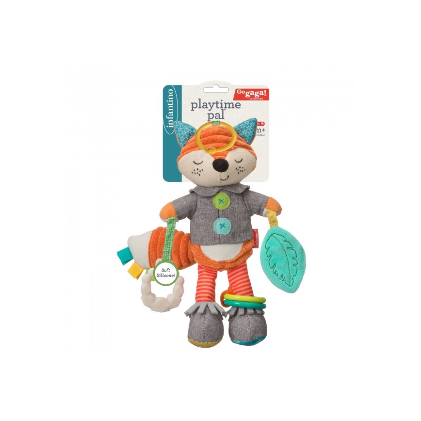 Infantino - Plyschleksak med tuggleksak 30 cm male räv