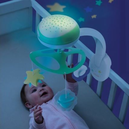 Infantino - Spjälsäng mobil med melody 3i1 3xAA grön