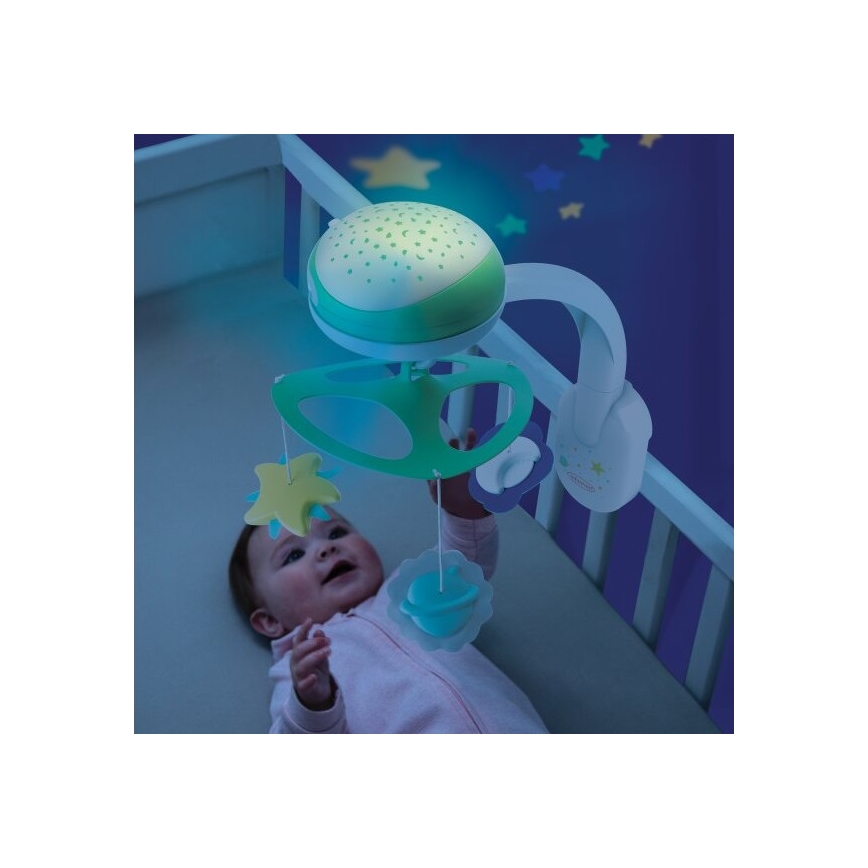 Infantino - Spjälsäng mobil med melody 3i1 3xAA grön