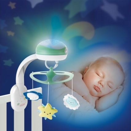 Infantino - Spjälsäng mobil med melody 3i1 3xAA grön