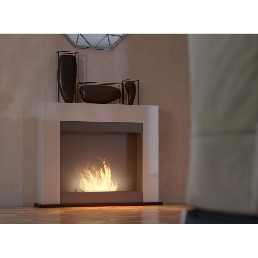 InFire - BIO eldstad 87,5x110 cm 3kW vit