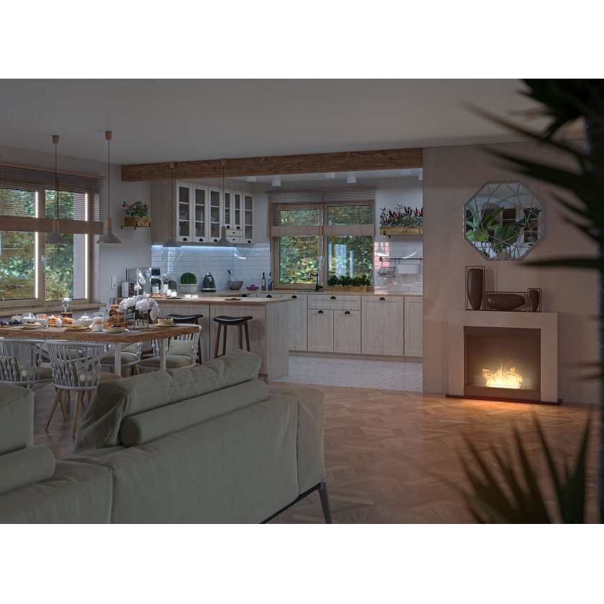 InFire - BIO eldstad 87,5x110 cm 3kW vit