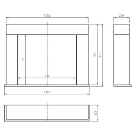 InFire - BIO eldstad 87,5x110 cm 3kW vit