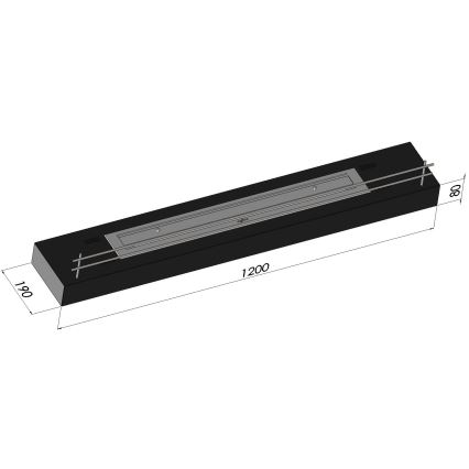 InFire - BIO eldstad 8x120 cm 3kW svart