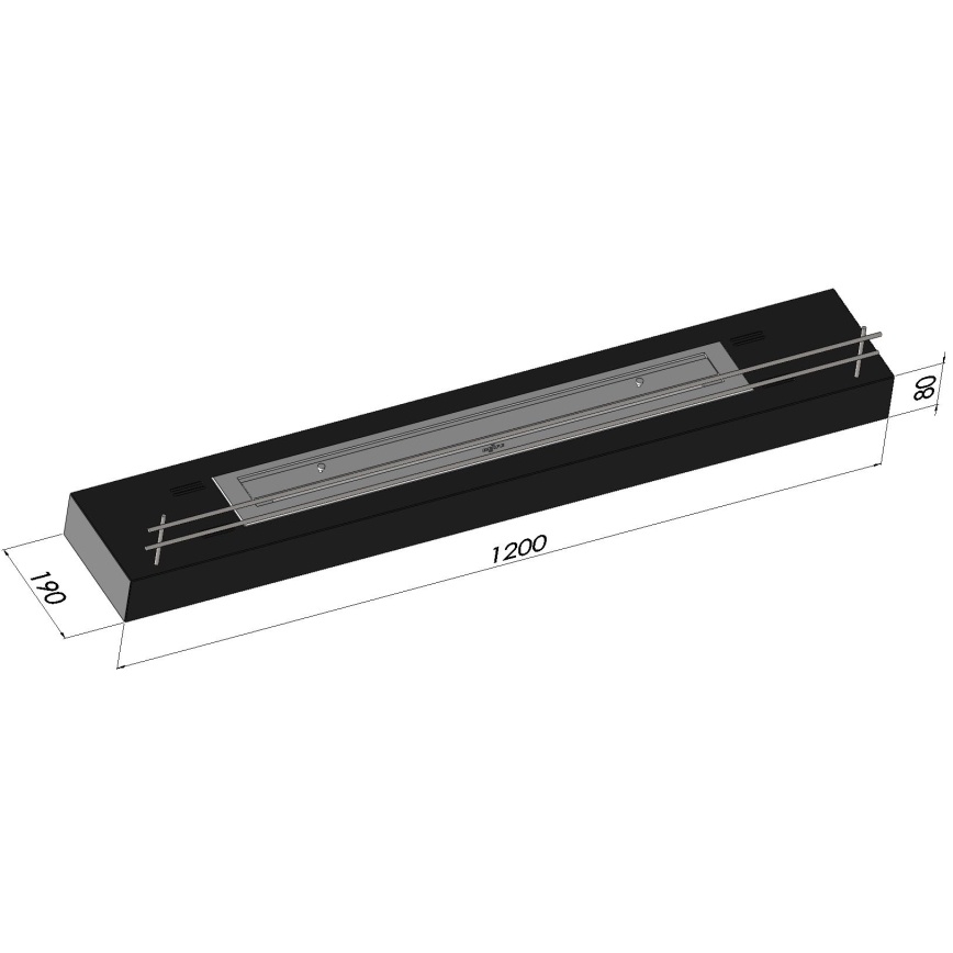 InFire - BIO eldstad 8x120 cm 3kW svart